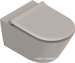 Унитаз подвесной, безободковый, смыв Tornado, 35х55см, БЕЗ сиденья, БЕЗ крепежа, (цв.Cemento Satinato, покрытие Twinglaze+),  ZZ Catalano Zero 0111550023