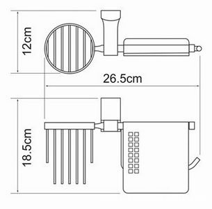 Держатель для туалетной бумаги и освежителя, настенный, хром, Leine Wasserkraft leine K-5059