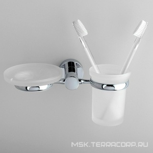 Держатель мыльницы и стакана, настенный, хром, Donau Wasserkraft donau K-9426