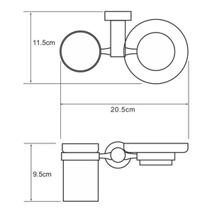 Держатель мыльницы и стакана, настенный, хром, Donau Wasserkraft donau K-9426