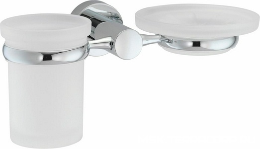 Держатель мыльницы и стакана, настенный, хром, Donau Wasserkraft donau K-9426
