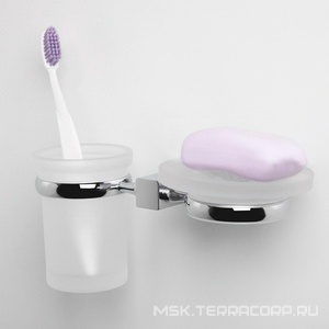 Держатель мыльницы и стакана, настенный, хром, Lippe Wasserkraft lippe K-6526