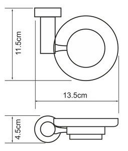 Мыльница стеклянная настенная, хром, Donau Wasserkraft donau K-9429