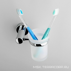 Стаканчик стеклянный настенный, хром, Donau Wasserkraft donau K-9428