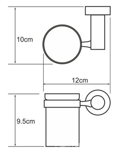 Стаканчик стеклянный настенный, хром, Donau Wasserkraft donau K-9428