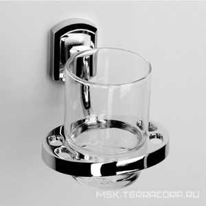 Стаканчик стеклянный настенный, хром, Oder Wasserkraft oder K-3028