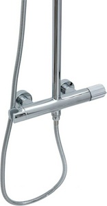 Смеситель для душа, со стационарным верхним душем 300х300мм., душевая лейка, шланг в компл., (цв.хром),  Allen Brau Liberty 5.33007-00