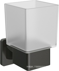 Стакан настенный, (цв.оружейная сталь / стекло мат.),  ZZ Aqueduto RESPINGO RES0245