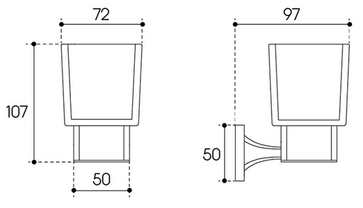 Стакан настенный, (цв.шлифованное золото / стекло мат.),  ZZ Aqueduto RESPINGO RES0250