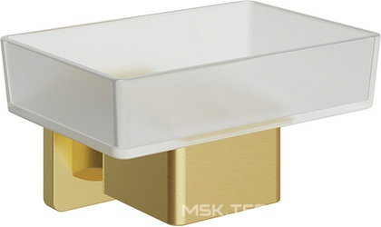 Мыльница настенная, (цв.шлифованное золото / стекло мат.),  ZZ Aqueduto RESPINGO RES0350