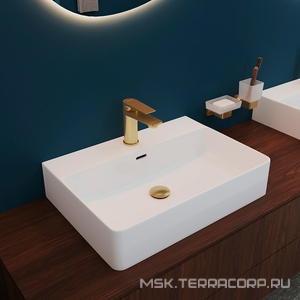 Мыльница настенная, (цв.шлифованное золото / стекло мат.),  ZZ Aqueduto RESPINGO RES0350