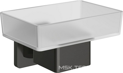 Мыльница настенная, (цв.оружейная сталь / стекло мат.),  ZZ Aqueduto RESPINGO RES0345