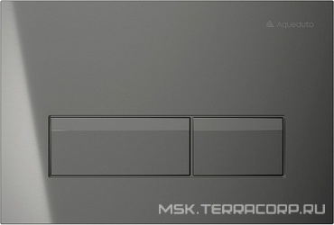 Клавиша двойного смыва для инстал., д/унитаза, (пластик цв.оружейная сталь),  Aqueduto Retangulo RET0245