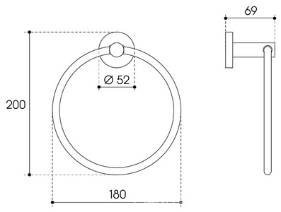 Полотенцедержатель-кольцо, (цв.шлифованное золото),  ZZ Aqueduto PONTO PON0550
