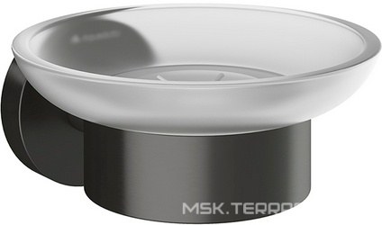 Мыльница настенная, (цв.оружейная сталь / стекло мат.),  ZZ Aqueduto PONTO PON0345