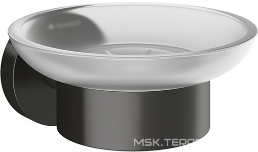 Мыльница настенная, (цв.оружейная сталь / стекло мат.),  ZZ Aqueduto PONTO PON0345