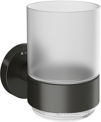 Стакан настенный, (цв.оружейная сталь / стекло мат.),  ZZ Aqueduto PONTO PON0245