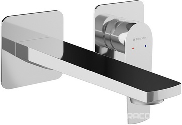 Смеситель для раковины, встраиваемый в стену, излив 190мм, встраив.часть в компл., (цв.хром),  ZZ Aqueduto LINHA LIN0400