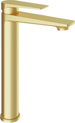 Смеситель для раковины L, Высокий, без д/к, (цв.шлифованное золото),  ZZ Aqueduto LINHA LIN0350