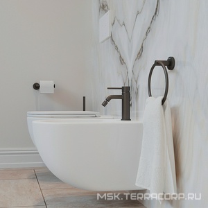 Смеситель для биде, без д/к, (цв.оружейная сталь),  ZZ Aqueduto LINHA LIN0545