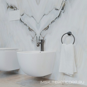 Смеситель для биде, без д/к, (цв.оружейная сталь),  ZZ Aqueduto LINHA LIN0545