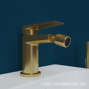 Смеситель для биде, без д/к, (цв.шлифованное золото),  ZZ Aqueduto LINHA LIN0550
