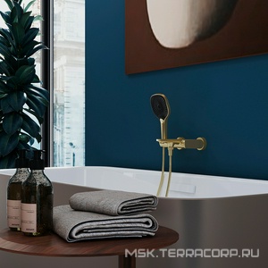 Смеситель для ванны, (цв.шлифованное золото),  ZZ Aqueduto LINHA LIN0650