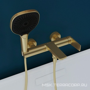Смеситель для ванны, (цв.шлифованное золото),  ZZ Aqueduto LINHA LIN0650