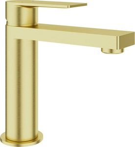 Смеситель для раковины M, без д/к, (цв.шлифованное золото),  ZZ Aqueduto GEOMETRICO GEO0250