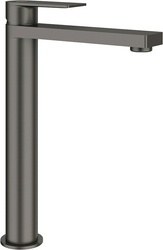 Смеситель для раковины L, Высокий, без д/к, (цв.оружейная сталь),  ZZ Aqueduto GEOMETRICO GEO0345