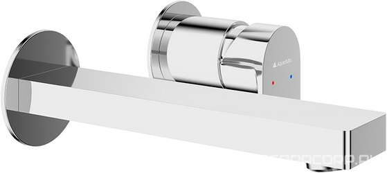 Смеситель для раковины, встраиваемый в стену, излив 160мм, встраив.часть в компл., (цв.хром),  ZZ Aqueduto GEOMETRICO GEO0400