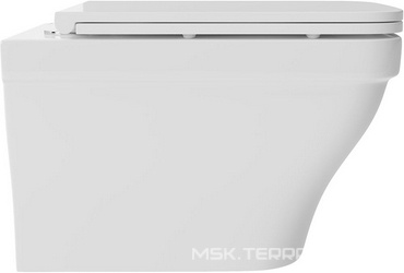 Унитаз подвесной 520х365мм, безободковый, сиденье с микролифтом, крепёж в компл., (цв.белый глянец),  ZZ Aqueduto ESTETA EST0110