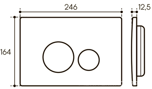 Клавиша двойного смыва для инстал., д/унитаза, (пластик цв.шлифованное золото),  Aqueduto Circulo CIR0250