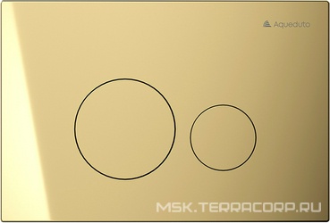 Клавиша двойного смыва для инстал., д/унитаза, (пластик цв.шлифованное золото),  Aqueduto Circulo CIR0250