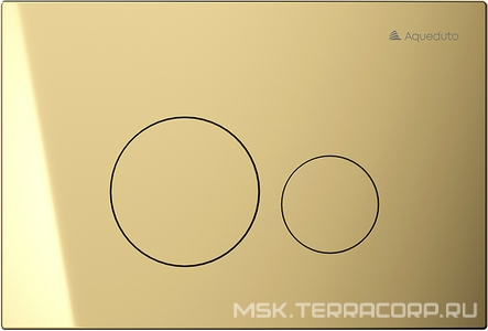 Клавиша двойного смыва для инстал., д/унитаза, (пластик цв.шлифованное золото),  Aqueduto Circulo CIR0250