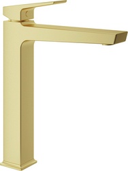 Смеситель для раковины L, Высокий, без д/к, (цв.шлифованное золото),  ZZ Aqueduto CLARO CLA0350