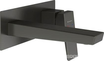Смеситель для раковины, встраиваемый в стену, излив 180мм, встраив.часть в компл., (цв.оружейная сталь),  ZZ Aqueduto CLARO CLA0445