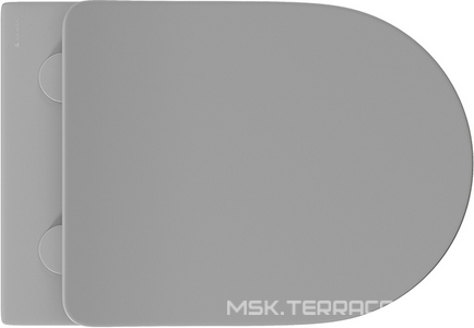 Унитаз подвесной 525х360мм, безободковый, смыв Tornado, сиденье с микролифтом, крепёж в компл., (цв.серый матовый),  ZZ Aqueduto Cone Tornado CONT2130