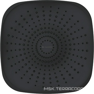 Смеситель-термостат для душа, со стационарным верхним душем пластик d255мм, ручн.душевая лейка, шланг в компл., (цв.шлифованное золото),  ZZ Aqueduto Chuva CHU0350