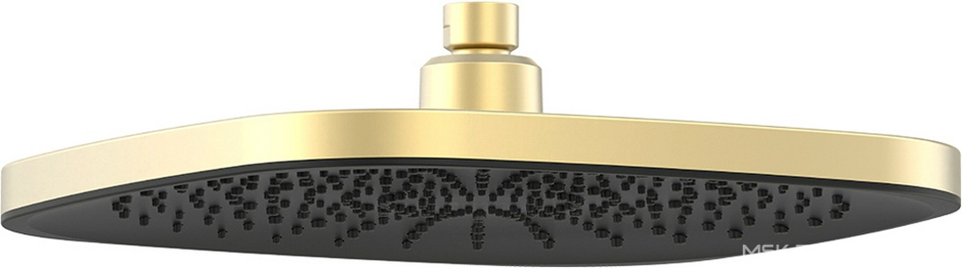 Смеситель-термостат для душа, со стационарным верхним душем пластик d255мм, ручн.душевая лейка, шланг в компл., (цв.шлифованное золото),  ZZ Aqueduto Chuva CHU0350