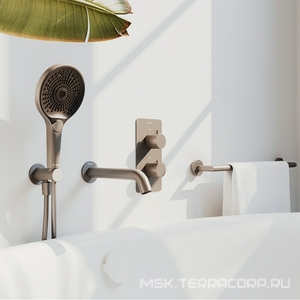 Лейка д/д ручная, круглая, 3 режима, (пластик цв.оружейная сталь),  ZZ Aqueduto Chuva CHU0745