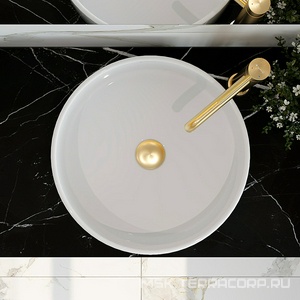 Смеситель для раковины L, Высокий, без д/к, (цв.шлифованное золото),  ZZ Aqueduto Cano CAN0350