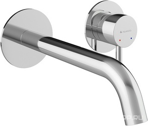 Смеситель для раковины, встраиваемый в стену, излив 205мм, встраив.часть в компл., (цв.хром),  ZZ Aqueduto Cano CAN0400