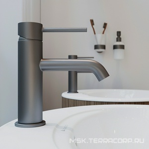 Смеситель для раковины M, без д/к, (цв.оружейная сталь),  ZZ Aqueduto Cano CAN0245