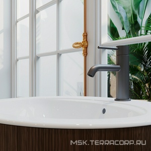 Смеситель для раковины M, без д/к, (цв.оружейная сталь),  ZZ Aqueduto Cano CAN0245