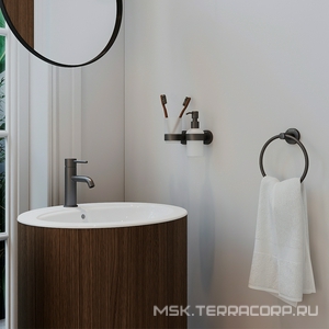 Смеситель для раковины M, без д/к, (цв.оружейная сталь),  ZZ Aqueduto Cano CAN0245