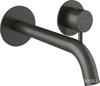 Смеситель для раковины, встраиваемый в стену, излив 205мм, встраив.часть в компл., (цв.оружейная сталь),  ZZ Aqueduto Cano CAN0445