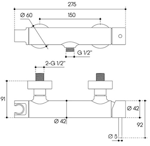 Смеситель для душа, (цв.шлифованное золото),  ZZ Aqueduto Cano CAN0750