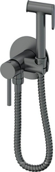 Смеситель совмещённый с гигиеническим душем, готовый комплект: лейка, шланг 120см, скрытая часть, (цв.оружейный металл),  ZZ Oliveeka Y-LINE OL-829902-BGM