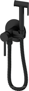 Смеситель совмещённый с гигиеническим душем, готовый комплект: лейка, шланг, скрытая часть, (цв.черный матовый),  ZZ Oliveeka Y-LINE OL-829902-MB